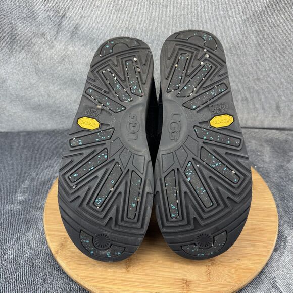 UGG Boots Womens Size 10 Black Pom Pom Shearling Leather Suede Winter 1018605 - Picture 7 of 10